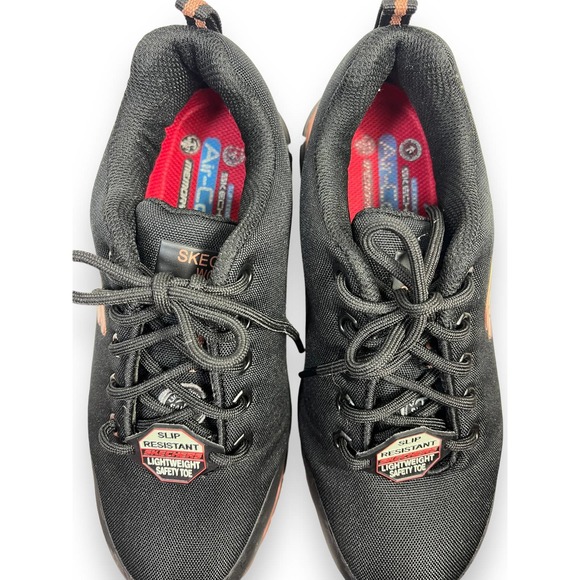 Skechers Work Sure Track Slip Resistant Shoes, Chiton Alloy Toe | Wmns 6.5 Black - Picture 8 of 15